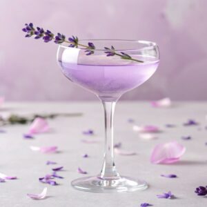 A floral purple gin cocktail