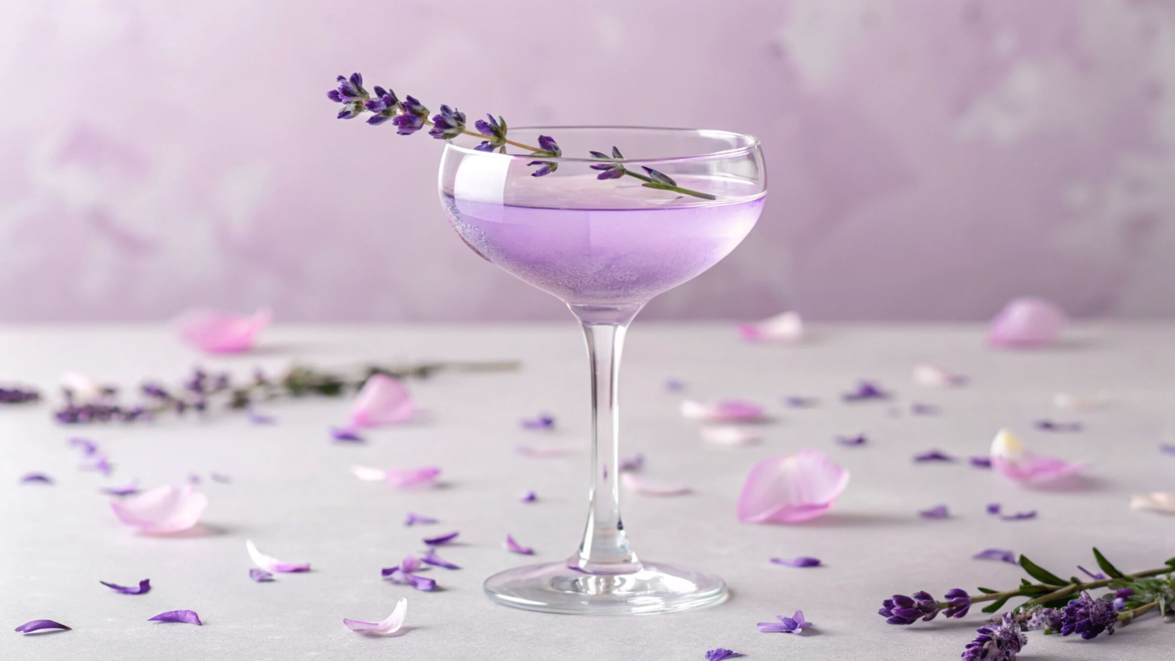 A floral purple gin cocktail
